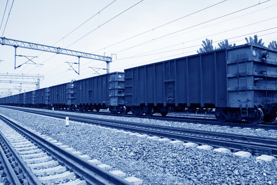 train cars in the railway track in china