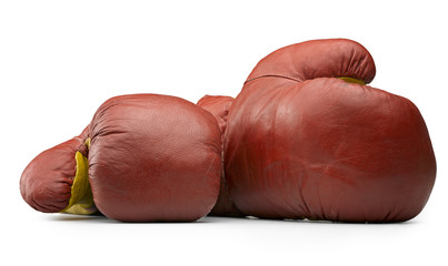 Red and yellow boxe gloves
