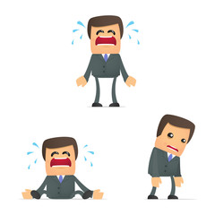 set of funny cartoon businessman