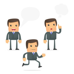 set of funny cartoon businessman