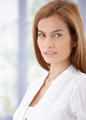 Portrait of beautiful young woman smiling