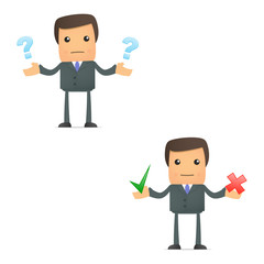 set of funny cartoon businessman