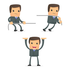 set of funny cartoon businessman