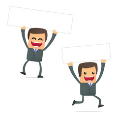 set of funny cartoon businessman