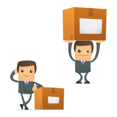 set of funny cartoon businessman