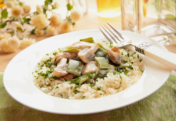 Chicken with mushrooms horizontal