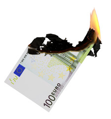 100 Euroschein brennt