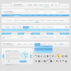 Fototapeta na wymiar Elementy nawigacyjne witryny sieci Web Template Design z zestaw ikon