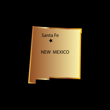 Gold new mexico state map