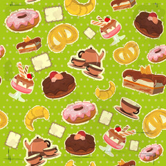 vintage seamless background with dessert