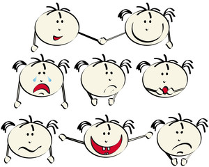 Silhouettes of kid faces