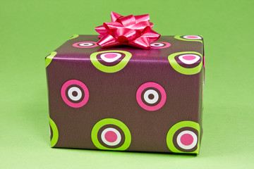 gift box on the green background