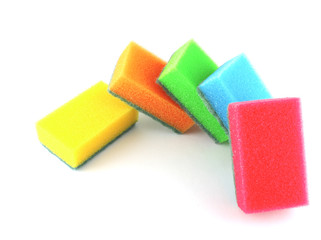 Color sponges over white