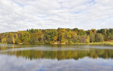 Autumn lake landscape