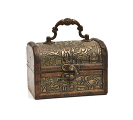 Vintage chest isolated on white