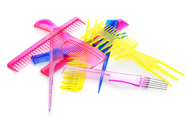 Set multi-coloured transparent combs
