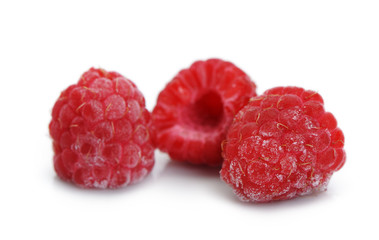 The frozen raspberry