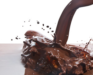 pouring chocolate