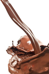 pouring chocolate