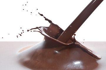 pouring chocolate