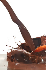 pouring chocolate