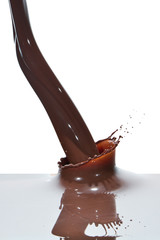 pouring chocolate
