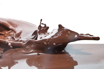 pouring chocolate