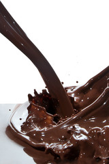 pouring chocolate