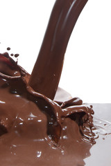 pouring chocolate