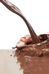 pouring chocolate