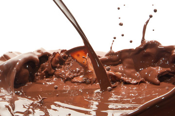 pouring chocolate