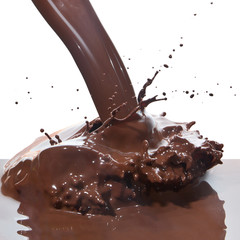pouring chocolate