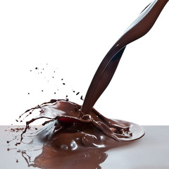 pouring chocolate