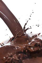 pouring chocolate