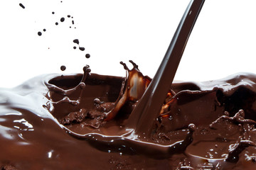 pouring chocolate