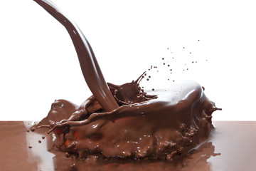 pouring chocolate