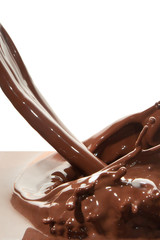 pouring chocolate