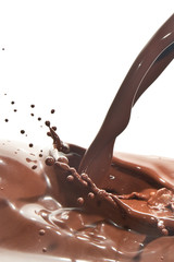 pouring chocolate