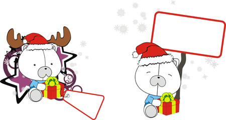 polar bear baby cartoon xmas STICKER
