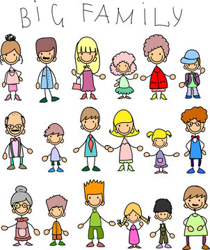 Doodle членов многодетных семей