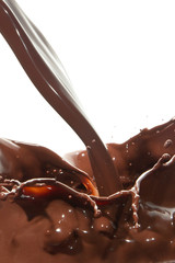pouring chocolate