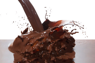 pouring chocolate