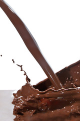 pouring chocolate