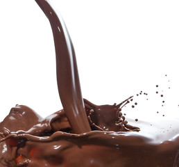 pouring chocolate