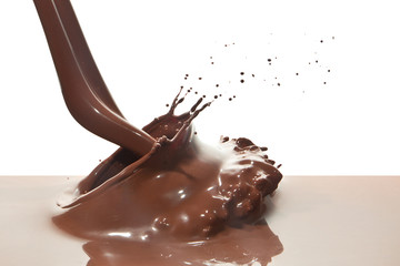 pouring chocolate