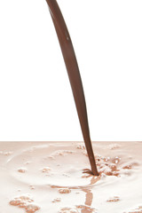 pouring chocolate