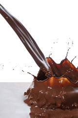 pouring chocolate