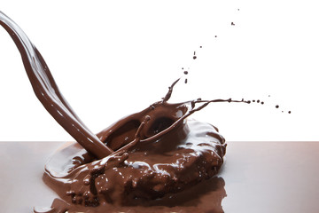pouring chocolate