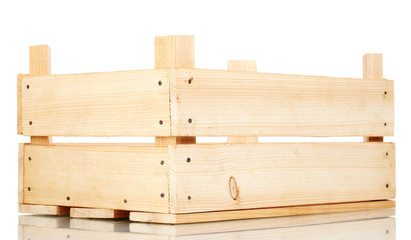 empty wooden crate isolated on white