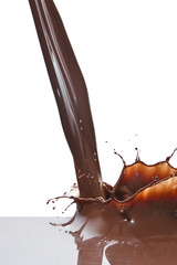 pouring chocolate